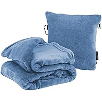 Amazon.com: Well Traveled - 2 in 1 Fleece Travel Blanket with