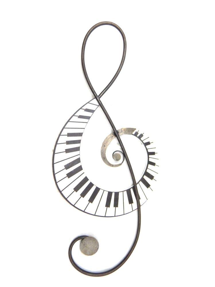 SK Style Contemporary Metal Wall Art - Music Treble Clef Keys