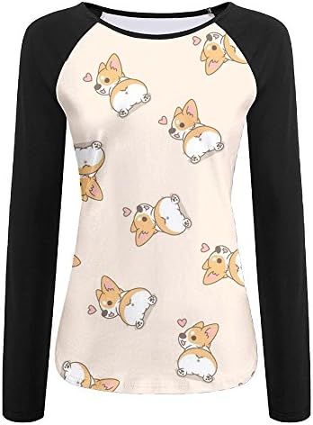 Tokuy Women's Corgi Long Sleeve Soft &amp; Stretch Tops