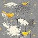 DEFLECTAIR Beautiful Grey & Yellow Poster Set; Birds and Flowers; Two 12x12in and Two 14x11in Unframed Poster Prints