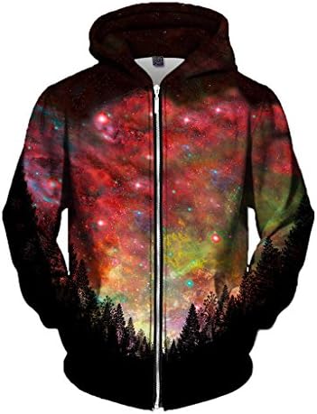 Gratefully Dyed Rasta Woods Zip Up Hoodie - Premium Sublimation Graphics Clothing - XX-Large