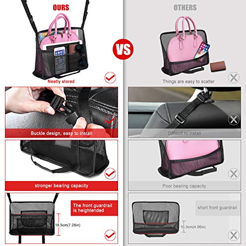 Car Net Pocket Handbag Holder, Car Organizer Back Seat, Upgrade Handbag Purse Holder For Car, Large Capacity Car Net Bag… - Image 2