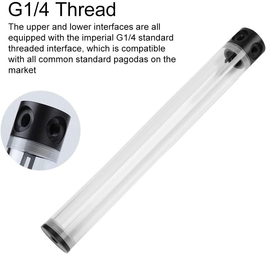 400mm*50mm Computer Water Cooling Tank,Cylinder Water Liquid Cooling Reservoir,G1/4 Acrylic Computer DIY Water Pump,Faster Heat Dissipation and Good Heat Resistance - Image 5