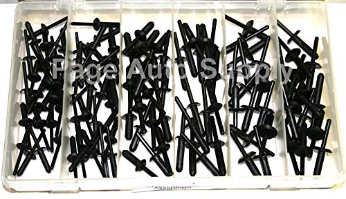 Clipsandfasteners Inc 115 Pc. Nylon Pop Rivet Assortment Compatible w/ GM Ford Chrysler VW