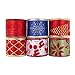 6 Pack Christmas Ribbon; Wire Edge Ribbon of 3 Yards Each; 2 1/2