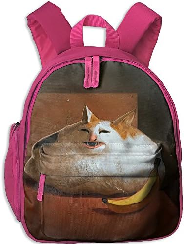 Kids Children Backpack Cat Banana Funny Lightweight Oxford Waterproof School Book Bag Double Zipper Closure
