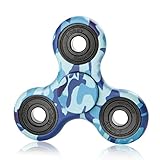 NOING Tri Fidget Hand Spinner Camouflage Multi-Color Double Side Printed, EDC Focus Toy For Kids & Adults (Blue Camouflage)