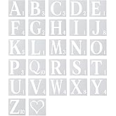 AIEX 27pcs Stencils, 6 Inch Reusable Plastic Stencils for Painting on Wood Letters and Numbers Stencils Alphabet Stencils for