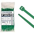 Kable Kontrol Green Zip Ties 8 Inch 100 Pcs, 50 Lbs Tensile Strength, Self-locking Nylon Colored Cable Ties Wire Wraps for Indoor or Outdoor Use