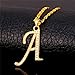 U7 Alphabet Initial Jewelry Women Girls Necklace with Letter A to Z Stainless Steel / 18K Gold Plated CZ Crystal or Statement Sideways Initials Choker Pendant Necklace, Gift Box Packed