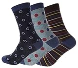 Soxmile Mens Big and Tall Fashion Crew Socks - Dots, Dot-Stripe, Stripe