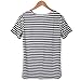 Women Breastfeeding Shirt Striped Patchwork Short Sleeve Maternity Breastfeeding and Nursing Tops (Black, M)