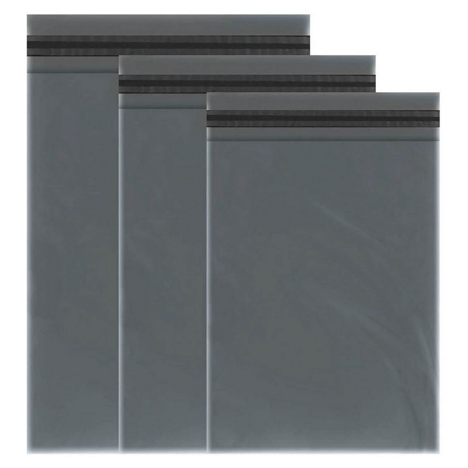 BRITISHPAPER 60 Mixed Grey Mailing Poly Postal Self Seal Postage Bags for Clothes 3 Sizes 20 from Each Medium to Large Mailing Bags Packaging Assorted Mailers Posting Shipping Post Parcels Bags