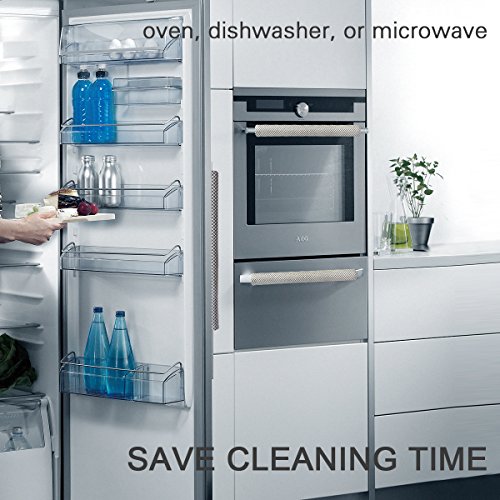 Ougar8 Refrigerator Door Handle Covers Handmade Decor Protector for Ovens, Dishwashers.Keep Your Kitchen Appliance Clean From Smudges, Food Stains (Rhombus Light Gray)