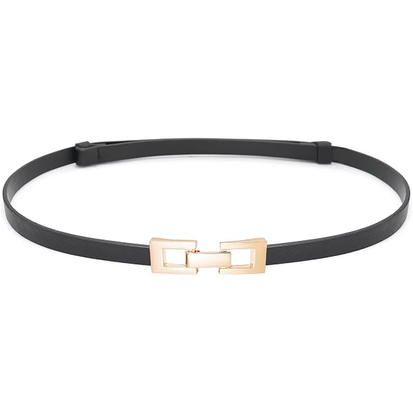 TINIDI Women Adjustable Skinny Belt Shiny Thin Waist Leather 