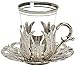 Turkish Tea Set for 6 - Glasses with Holders Tray & Spoons,7Oz (Silver)