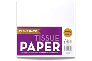 PLUM DESIGNS Tissue Paper, 20 x 20 inches, White Bulk Pack of 225(225)
