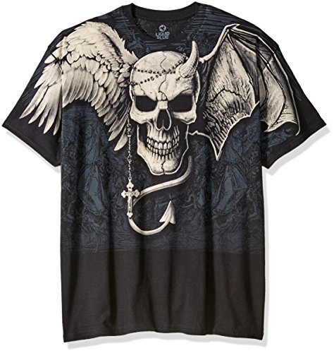 Demonic Angel Costumes - Liquid Blue Men's Demon Angel T-Shirt,