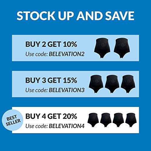 Belevation Womens Maternity Underwear Support Briefs Medium Black (609224890444)