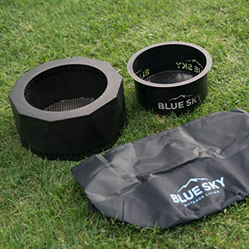 Blue Sky Outdoor Living PFP1513 Portable Pellet Fire Pit, Black