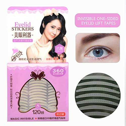 Enlarge Eyes, 3D Eye Lids Lift Strip for Saggy Droopy Hooded Eyelids, Natural Invisible Slim One-sided Double Eyelid Tape, Imported Self-adhesive Medical Fibre, Instantly Eyelids Lift Without Surgery