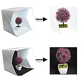 Xjamus 40CM Foldable Photo Studio Light Box,Folding Portable LED LightBox Shooting Photography Tent Kit with White/Black Background