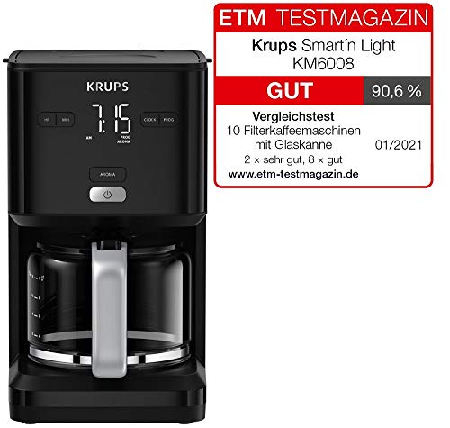 Krups KM6008 Smart'n Light Kaffeemaschine | mit Timer |intuitives Display | 1,25 L Fassungsvermögen für bis zu 15 Tassen… – Bild 3