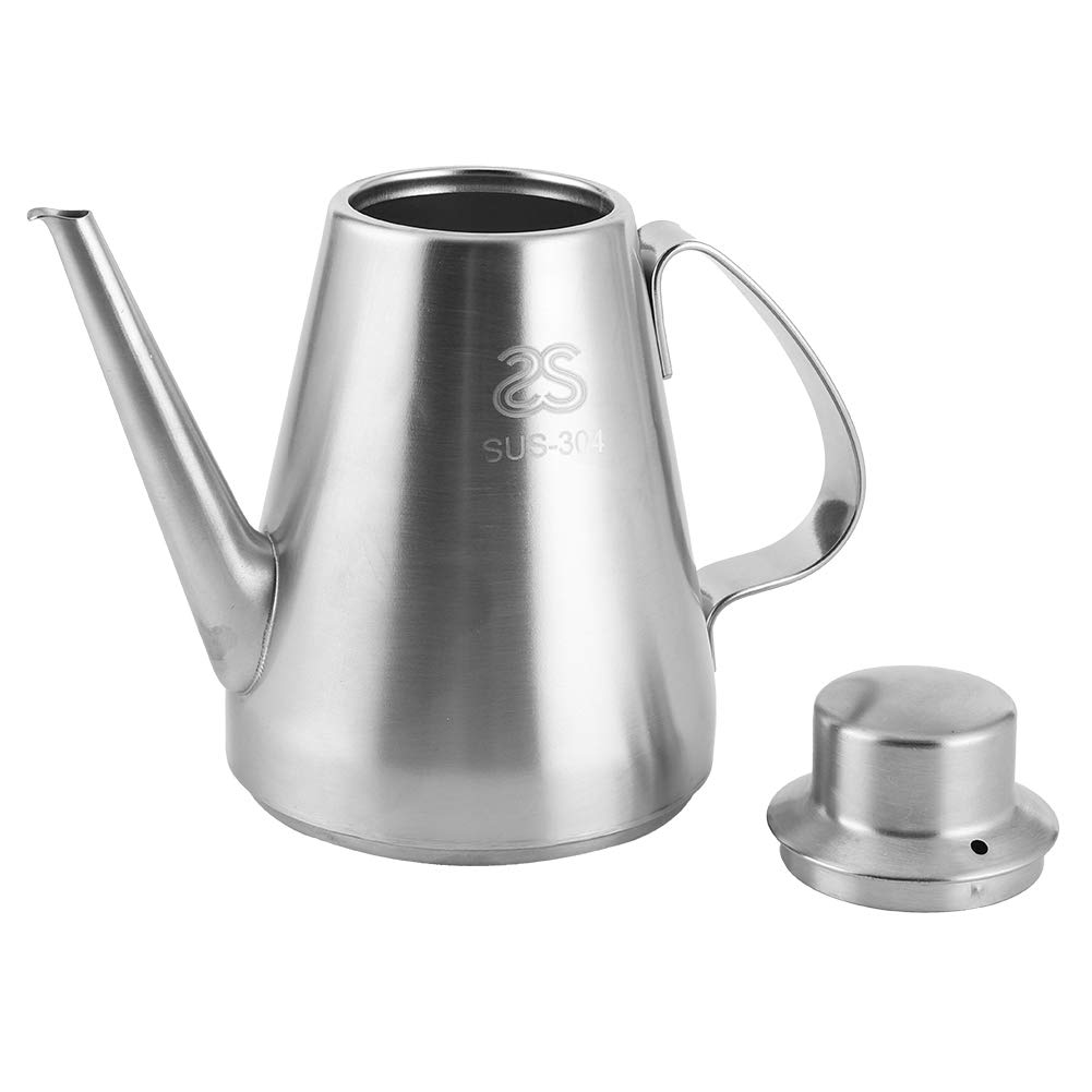 Stainless Steel Oil Bottle, Stainless Steel Household Kitchen Olive Oil Dispenser Bottle for Oil/Vinegar/Soy Sauce(18 oz (About 460ML))