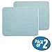 mDesign Kitchen Countertop Absorbent Dish Drying Mat - Pack of 2, Large, Aqua Blue/Ivory