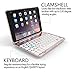 iPad mini 4 Keyboard Case with 7 Colors Backlit 135 Degree Adjustable Angles Addprime Rose Gold Aluminum Alloy Shell and Back Plate Chocolate ABS Button Wireless Bluetooth Keyboard for iPad mini4