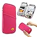 GEARONIC TM Travel Wallet Slim Organizer Security Theft Proof For Money Phone Documents Passport Holder Clutch Women Men Family Leather Zipper Hot Pink