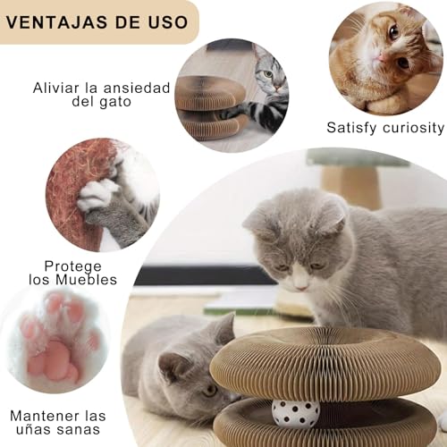 Kammoy Rascador para Gatos, Organo Mágico con Pelota para Gatos,Juguetes para Gatos,Jugete para Gatos Rascadores Interactivos 1Pcs