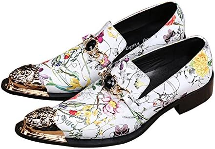 Men's Leather Business Flowers Metal Toe Formal Dress Party Tuxedo Wedding Shoes Size 38 To 46