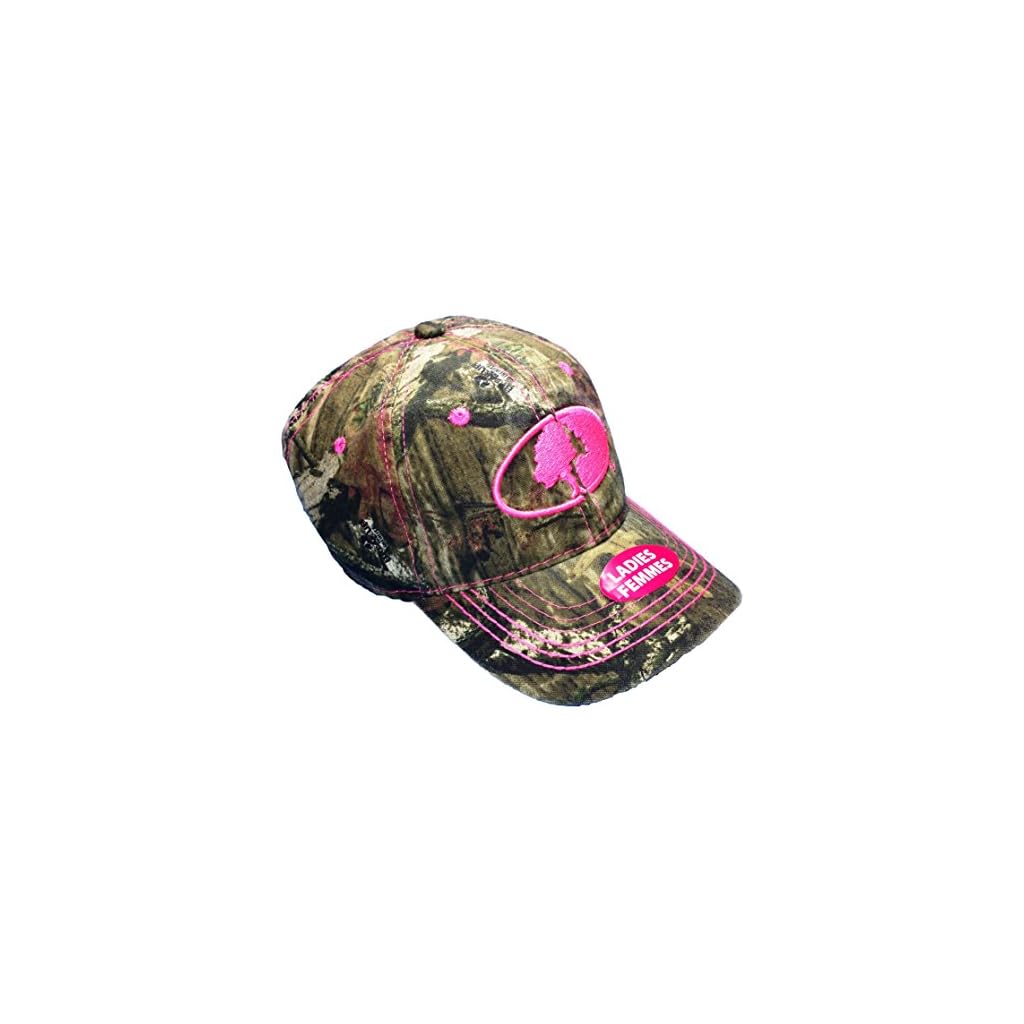 Mossy Oak Womens Camo Cap with Hot Pink Logo and Trim MasterBasser