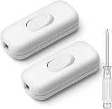 AXFEE 6A Double Pole Inline Cord Switch 2-Pack Torpedo White 250V