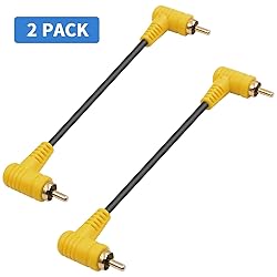 Duttek 90 Degree Short RCA Subwoofer Cable, 2 Pack