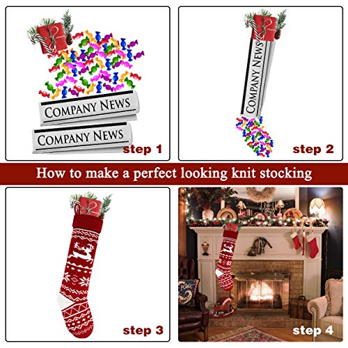 Aitbay Christmas Stockings, 24 inches Extra Long Snowman/Reindeer/Xmas Tree/Snowflake Knit Rustic Stocking Christmas Personalize for Xmas Decorations Clearance and Family Holiday Season Decor (4 Pack) - Thumbnail 4
