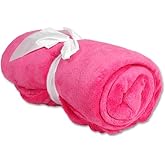 Threadart Super Soft Ultra Plush Fleece Throw Blankets 50"x60" | Fuzzy Soft Cozy Microfiber | Hot Pink