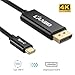 USB-C to DisplayPort Adapter Cable 4K@60Hz 6FT(1.83M),LANBO USB 3.1 Type C Male (Thunderbolt 3 Compatible) to DP Male Cable for Apple MacBook Pro 2016/2017, Samsung Galaxy S8(Aluminium Case)
