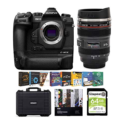 Olympus OMD EM1X Mirrorless Camera Body Essentials Bundle (6 Items