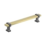 Amerock | Cabinet Pull | Brushed Gold/Black Chrome