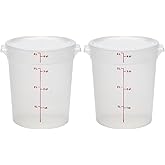Cambro Food Storage Containers with Lids (BPA-Free) - 4 Quart - Food Grade Buckets with Lids (2 Pack) - For Dough Proofing and Brining (Translucent)