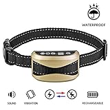 A+ TRAINERROOPZ [2019 Upgrade Version] Intelligent Dog No Bark Collars Upgrade 7 Sensitivity, USB Rechargeable Waterproof Dog Shock Collar with Vibration and No Harm Shock for Small Medium Large Dogs