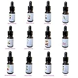 12 Bottle of Aromatherapy Essential Oil Combo Set10ml Lavender-Lavender & Geranium-Rose& Jasmine – Sandalwood-Sandalwood&Petitgrain- Sakura-Rose& palmarosa- Daisy- Green clove& Lilly- Lily & jasmine