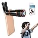 Phone Camera Lens Kit, Hizek 12X Universal Optical Zoom Lens Marco Lens Focus Telescope with Clip and Eyecups for iPhone X/8/8Plus/7/7 Plus/6s/6/5, Samsung and Most Smartphones