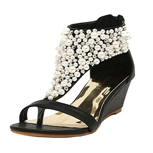 Getmorebeauty women s ankle strappy black across pearls…