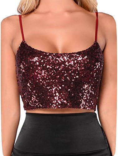 Women's Crop Top, Quistal Teen Girls Fashion Sequins Vest Camisole Tank Cami Blouse Crop Top