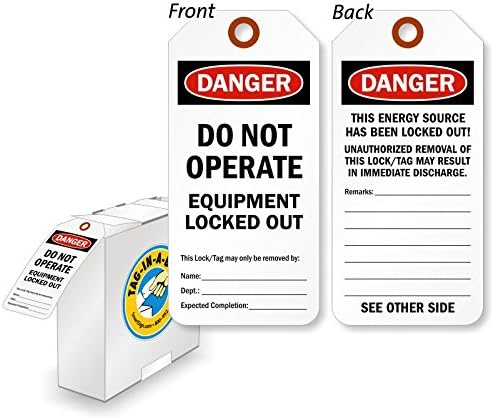 Danger Do Not Operate Equipment Locked Out Tag with, Polyolefin Tag, 100 Tags/Box, 3" x 6.25"