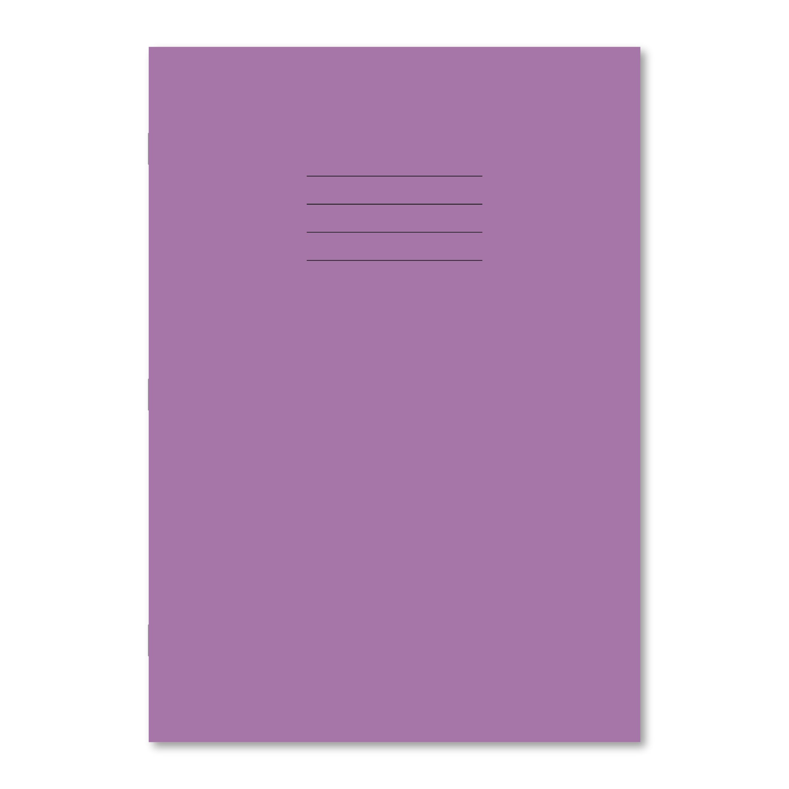 Hamelin A4 8 mm Ruled and Plain Alternating 80 Pages Exercise Book - Purple (Pack of 50)