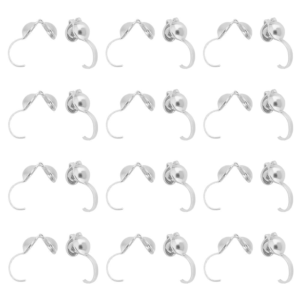 UNICRAFTALE 100pcs Bead End Cap Endcaps Open Clamshell Tips Stainless Steel Metal Tips Knot Covers for Jewelry Findings Bracelet Necklace Making 8.5x4mm, Diameter 4mm — image 1